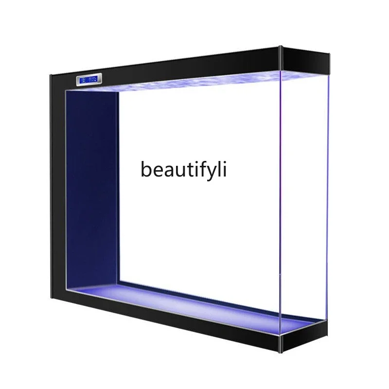 

X Full Fish Tank New Homehold Full Set of Super White Glass One-Click Drainage Living Room Home a Complete Set of Floor Fish Tan