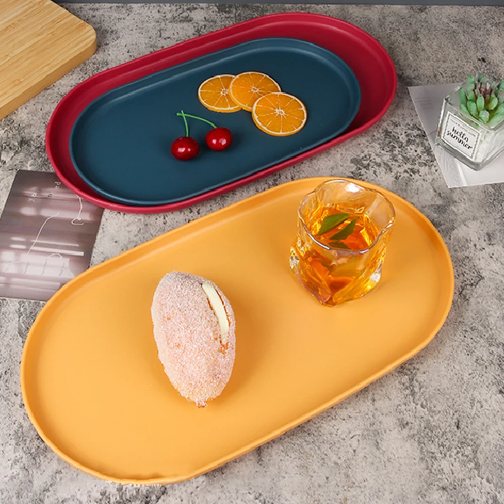 Dinner Plate Breakfast Bread Tray Nordic Ins Style Plastic Western Food Afternoon Tea Dim Sum Fruit Household Kitchen Plate