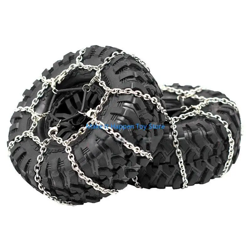 28ec 2pcs 1/10 سلسلة ثلج من الصلب الزاحف لـ 1.9 زاحف إطار 1:10