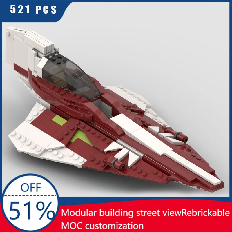 

521, детали MOC Star Battle Starfighter, модель строительных блоков, кирпичи, сделай сам, креативная сборка, развивающие игрушки для детей, популярные подарки