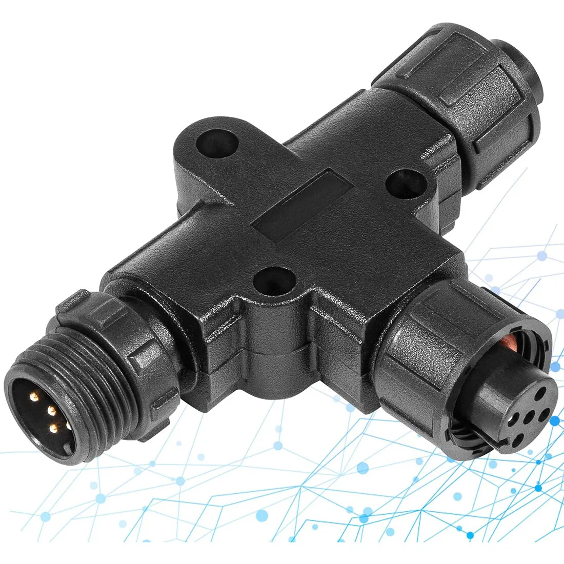 Connecteur en T Micro-C NMEA 2000 à 5 broches, adaptateur en T pour câble de dérivation de bus CAN N2K pour bateau, yacht, sondeur de poissons