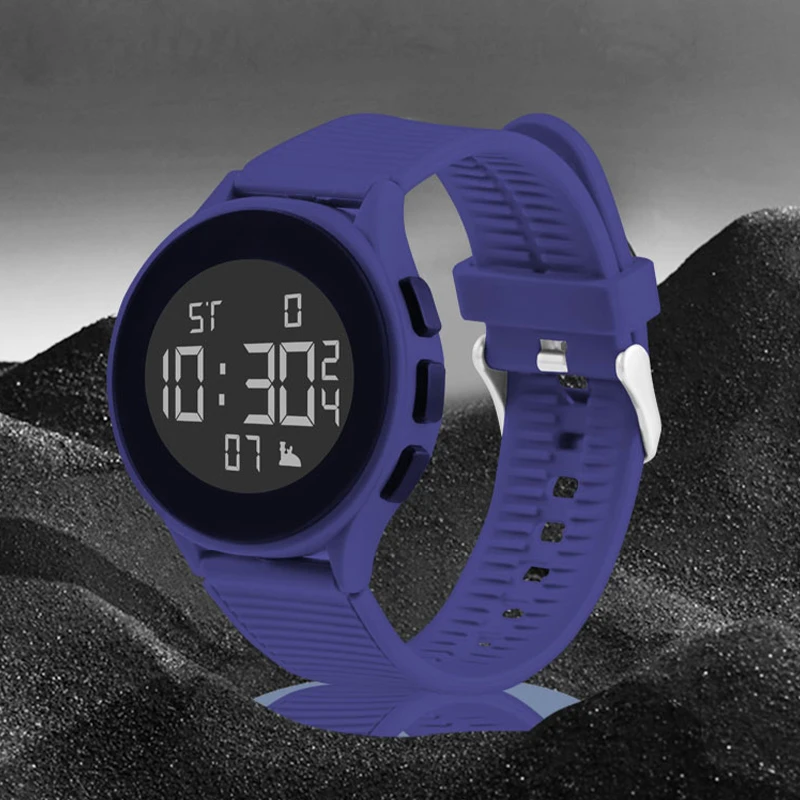 Elektronische Sportuhr für Herren, dünnes Design, hochwertige LED-Anzeige, digitale Herrenuhr mit Wochenkalender-Chronograph