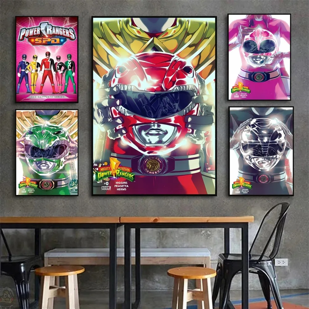 Movie P-Power R-Rangers Poster Wall Art Home Decor Room Decor Digital Painting Living Room Restaurant Kitchen Art