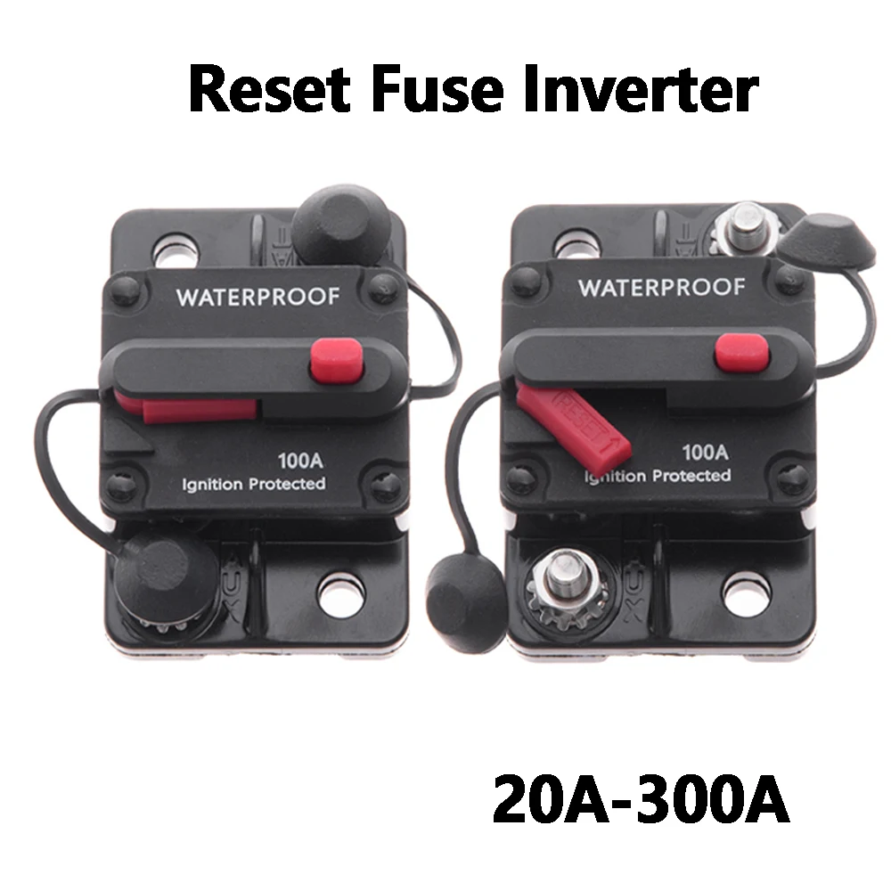 IP68 12V 24V 60A 150A 200A  DC Home Solar System Waterproof Circuit Breaker Reset Fuse Inverter  250A 300A with Cover 60A 80A 80