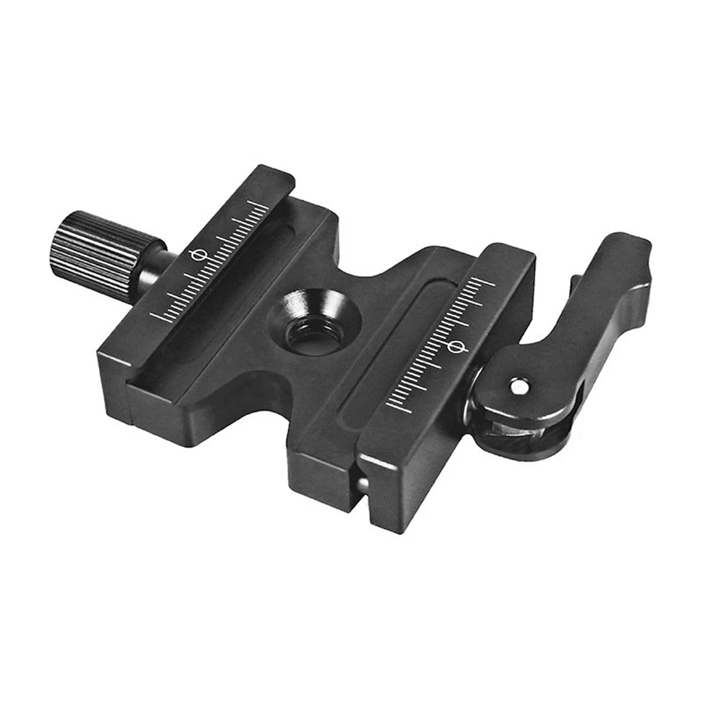 Double Lock Mounting Plate Clamp Quick Release Plate Clamp Adjustable Knob Adapter for Arca Swiss Tripod Ball Head QJ-06