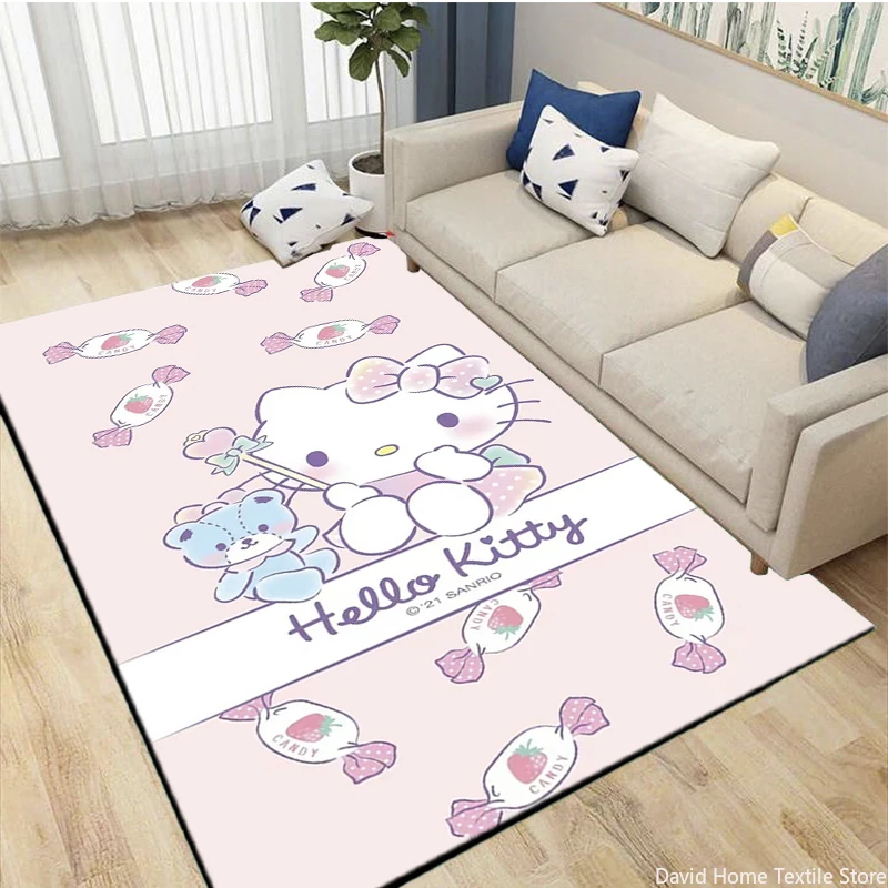 Sanrio Hello Kitty Dywan z kreskówek dla dzieci Pokój dzienny Łazienka Dywan antypoślizgowy Dom Sofa Duża mata kuchenna Dekoracja