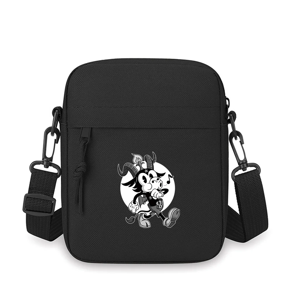 

Devil cartoon character dancing music notes Men Crossbody Bag Single Shoulder Women Cartoon Anime Film Printing Design Unisex