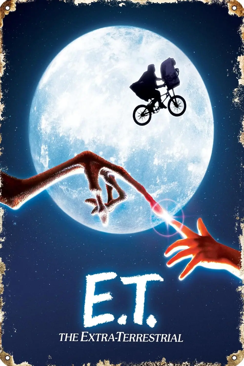 E.T. The Extra-Terrestrial Movie Poster Retro Metal Tin Sign 12 X 8 Inch Home Cafe Bar Man Cave Wall Decor