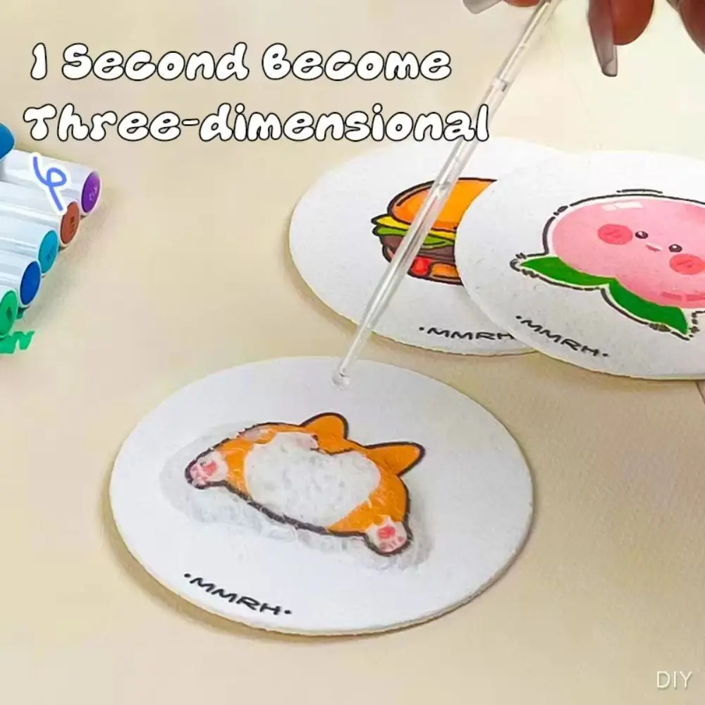 10Pcs Puffy Texture Foam Texture Painting Paper Round Shape Handmande Drawing Sponge Paper School Activities Art Craft