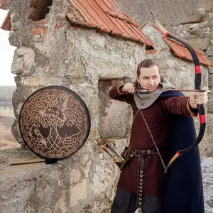 Schamane Drum Shaman Tree of Life und Sibirian Drum Projizierte Handtrommel mit Drum -Stangensymbol des Siberianers 12 schamanische Hauptverkäufe - №12