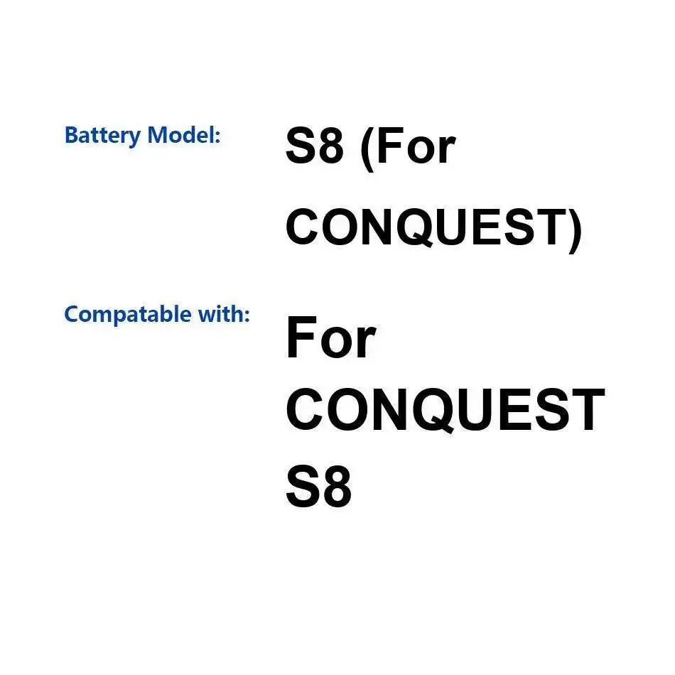 

Mobile Phone Battery 6000Mah Long Lasting For Conquest S8