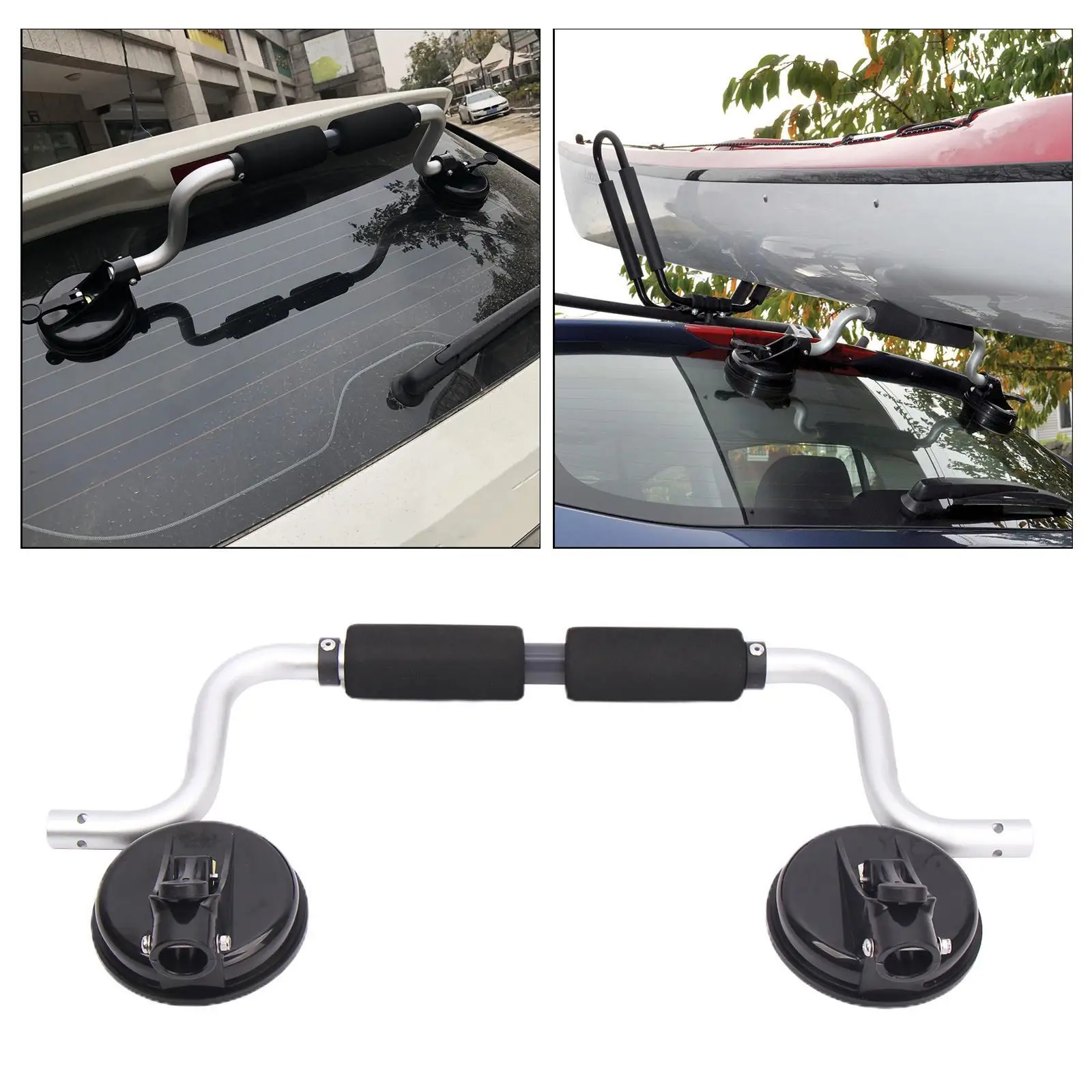 Universal Aluminum Kayak Roller Surfboard Boat Pusher Car Rack Suction Cup