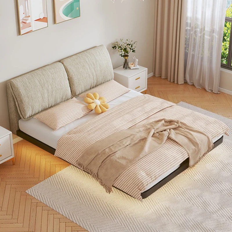 

removable washable bed 180 x200 large fabric suspended bed frame cream wind simple base para cama matrimonial bedroom furniture