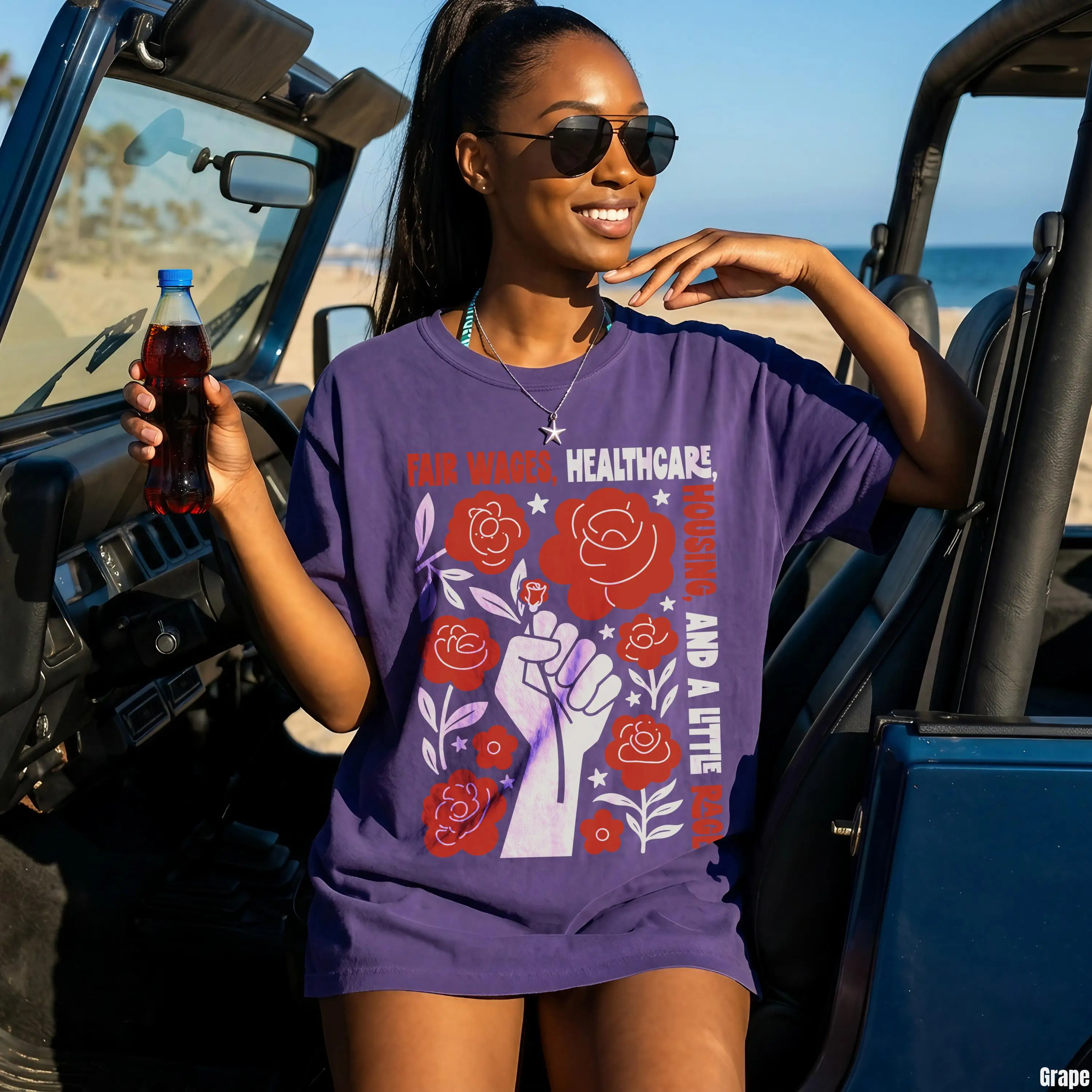 Democratic Socialist T-Shirt, Fair Wages Healthcare Housing Little Rage Progressive Activist Anti-Oppression Protest Shirt