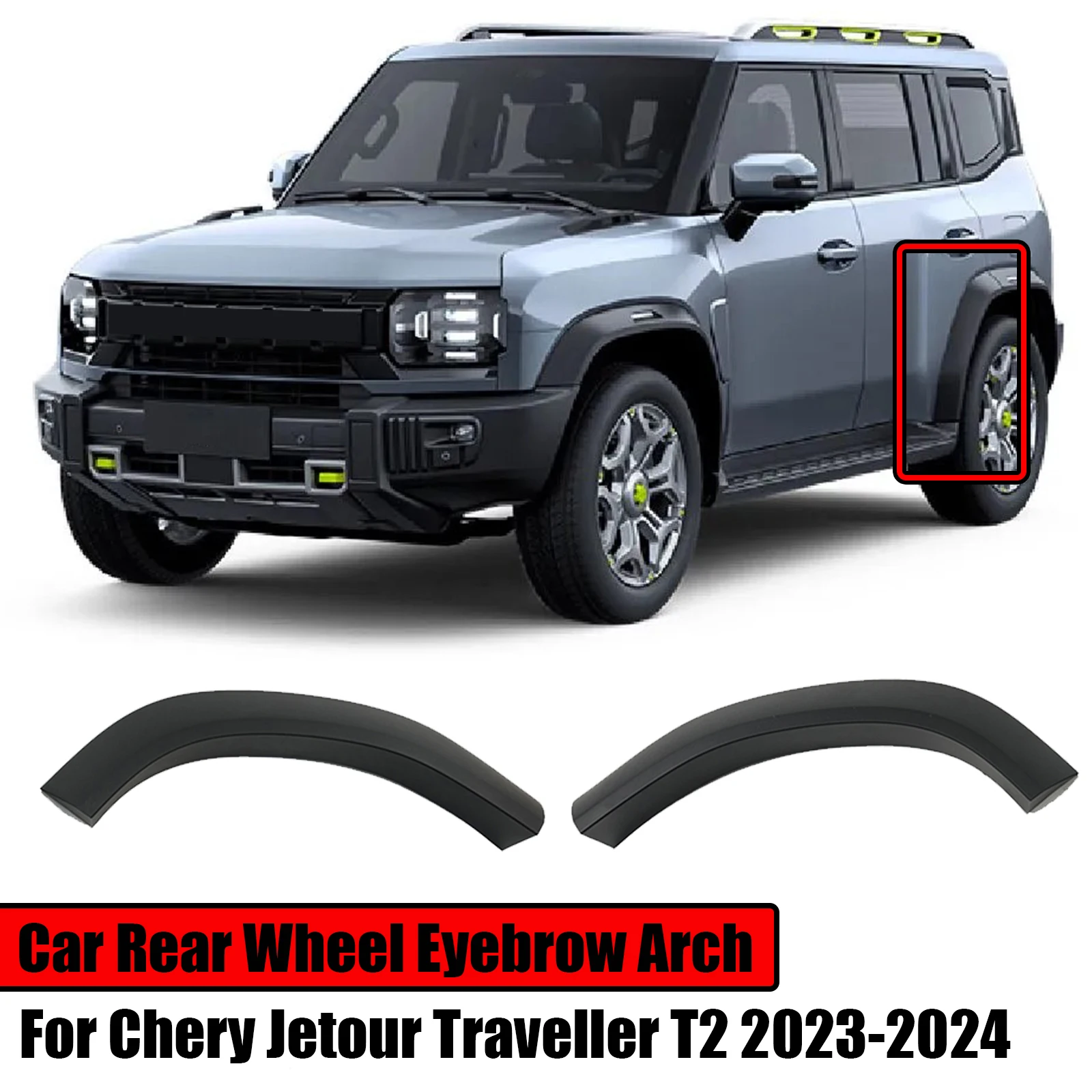 

Car Rear Wheel Arch Quarter For Chery Jetour Traveller T2 2023-2024 Eyebrow Molding Flare Fender Replacement Trim ABS Black