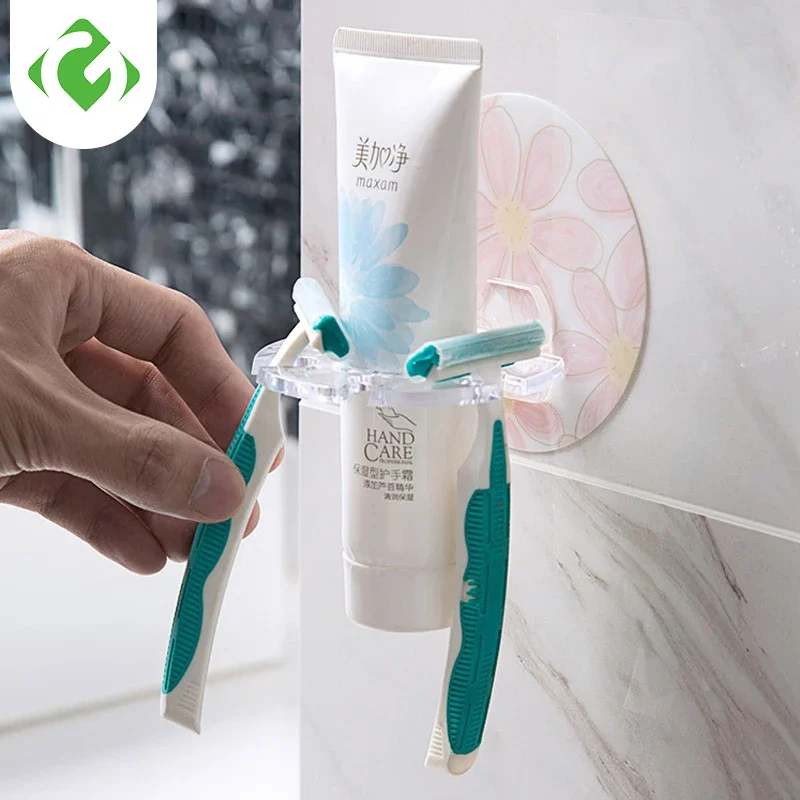 Soporte de plástico para cepillos de dientes, estante de almacenamiento de pasta de dientes, afeitadora, dispensador de cepillos de dientes,