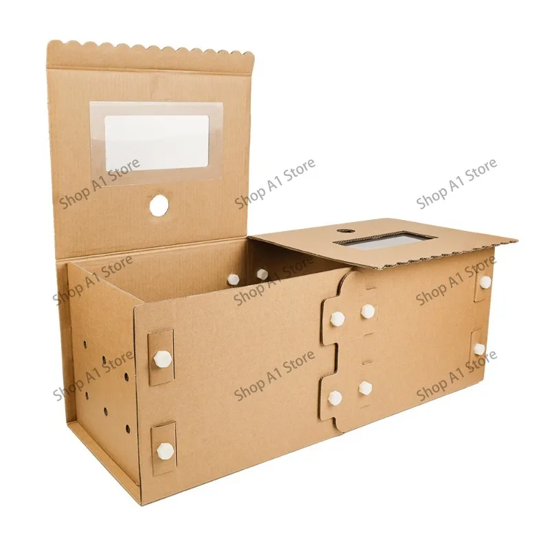 DIY Assemble Paper Fire-Rearing Brooder Box, Chick & Duckling Incubator Warm Housing for Young Poultry