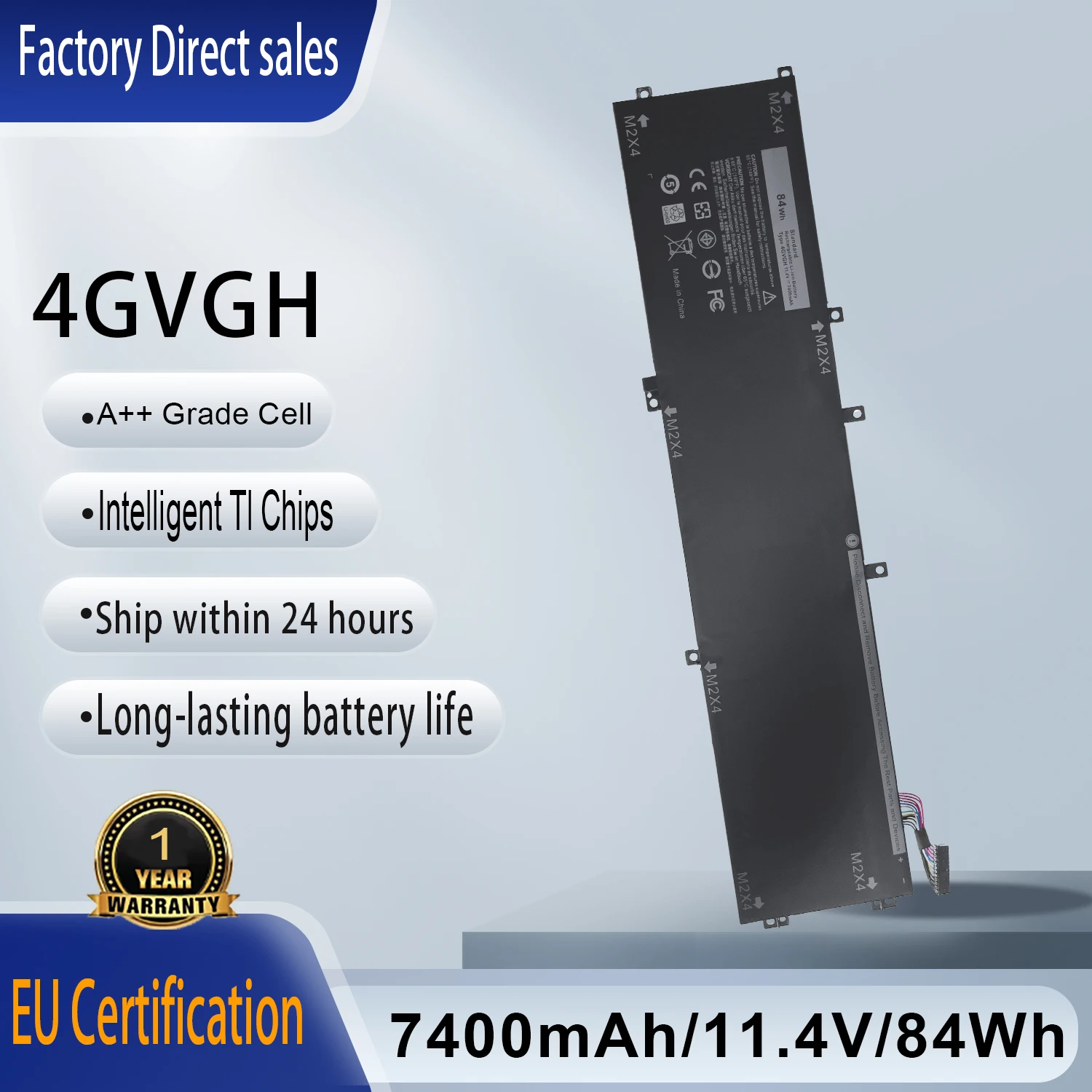 4GVGH 6GTPY Laptop Battery for Dell XPS 15 9560 9570 9550 7590 Precision 5510 5520 5530 Precision 5510 5520 5041C 05041C Series