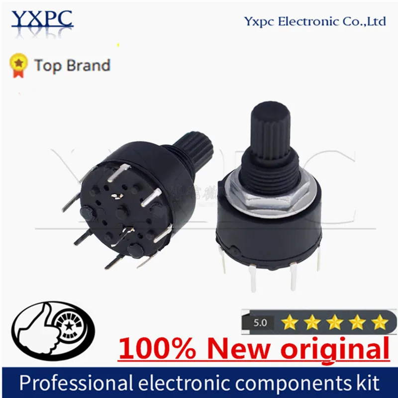 1PCS RS16 Plastic16MM Rotary Band Switch 2 Pole 3 4 Position 1 Pole 5 6 8 Position Handle 15MM Axis Band Switch AG2 MF-A03 cap