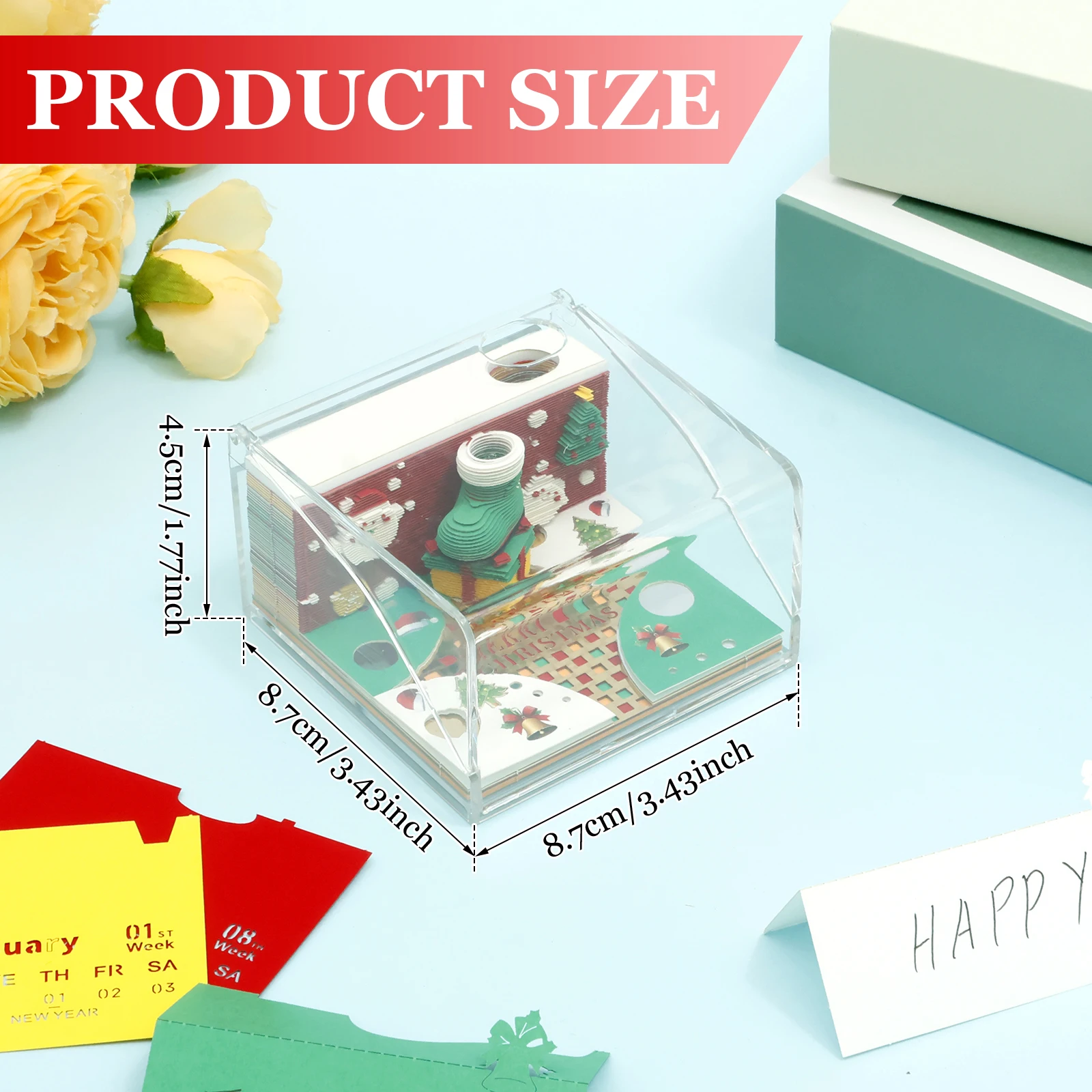 ثلاثية الأبعاد الفن التقويم مذكرة الوسادة 2026 الإبداعية المسيل للدموع بعيدا ثلاثية الأبعاد أجندة مكتبية /رزنامة مكتبية المفكرة مع مصباح ليد غير لاصقة ورقة نحت المفكرة ديكور #6