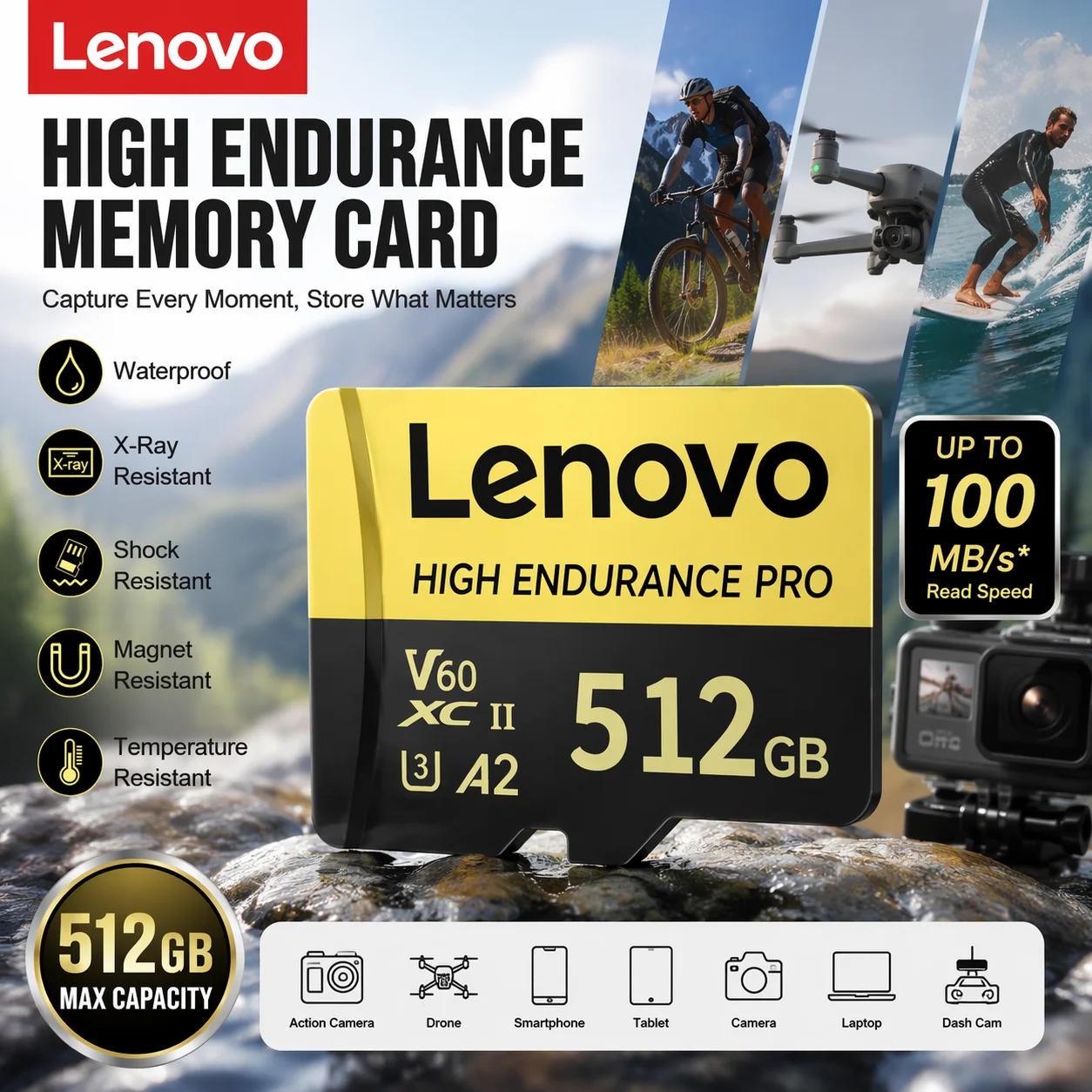 Lenovo 128GB SD Memory Card Class 10 High Speed Micro TF SD Card 512GB For Nintendo Switch PC Smart phone SD Card 128GB 256GB