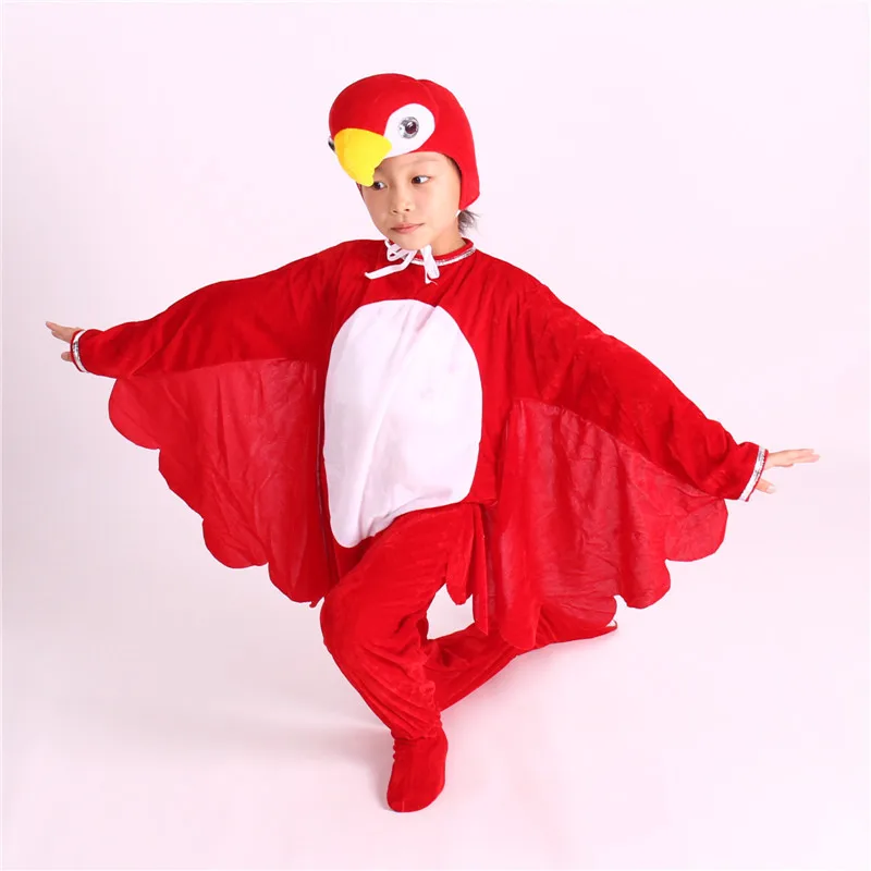 Kids Cosplay Parrot Performance Costumes Parakeet Budgerigar Jumpsuits Children's Dancing Dress Bird Animal Cartoon Stage Show