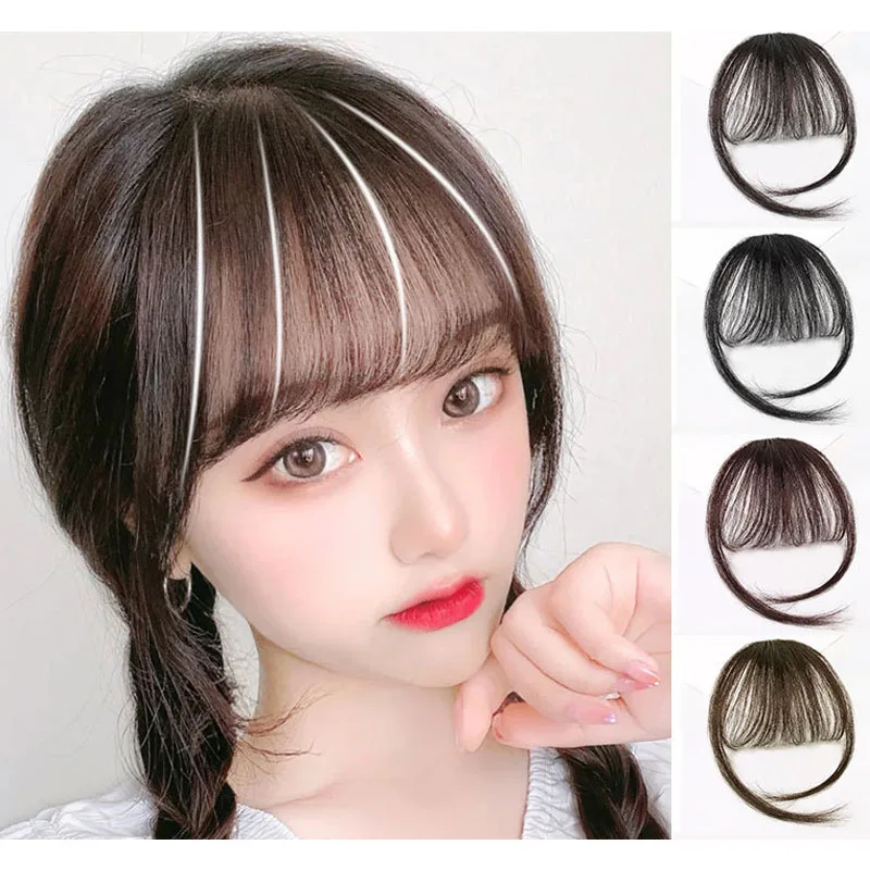 

Натуральная челка для женщин, накладная, невидимая, для создания эффекта «воздушной» челки, для повседневной носки