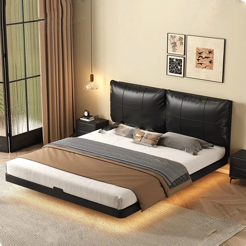

Metal Platform Floor Bed Tatami Japanese Safe Design Mofern Bed Double Headboards Luxury Letto Matrimoniale Home Furniture