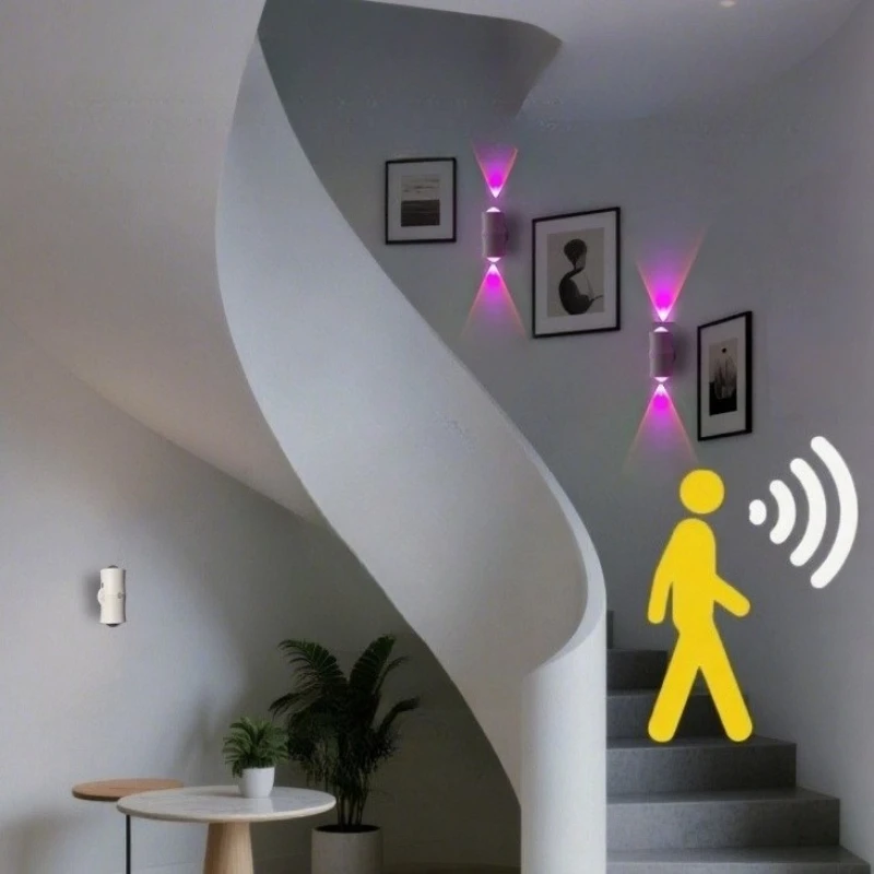 متعدد الألوان RGB ضوء الليل الحديثة الأشعة تحت الحمراء التعريفي أضواء غرفة نوم داخلية الممر ليلة مصباح شحن مصابيح الديكور