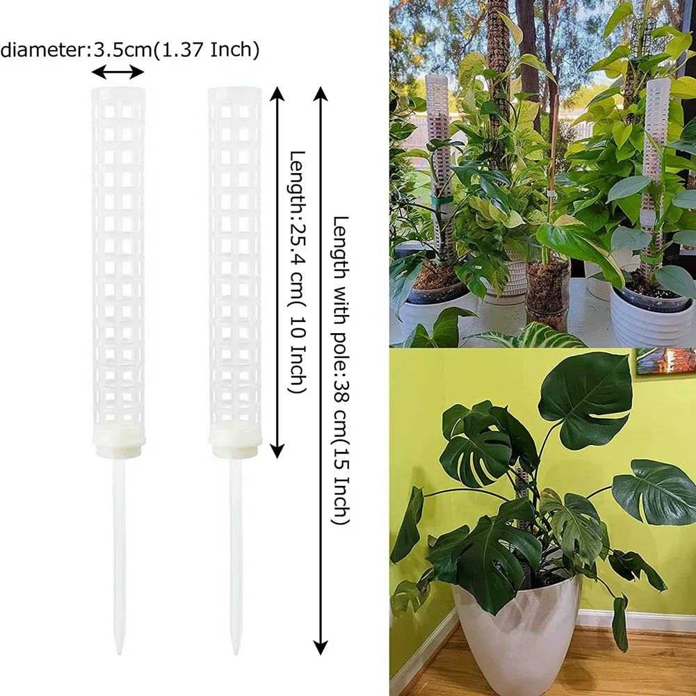 ABJS 6Pcs Plastic Moss Pole 15 Inch Transparent Moss Mesh Pole Small Moss Pole Stake for Plants Monstera Potted Plants