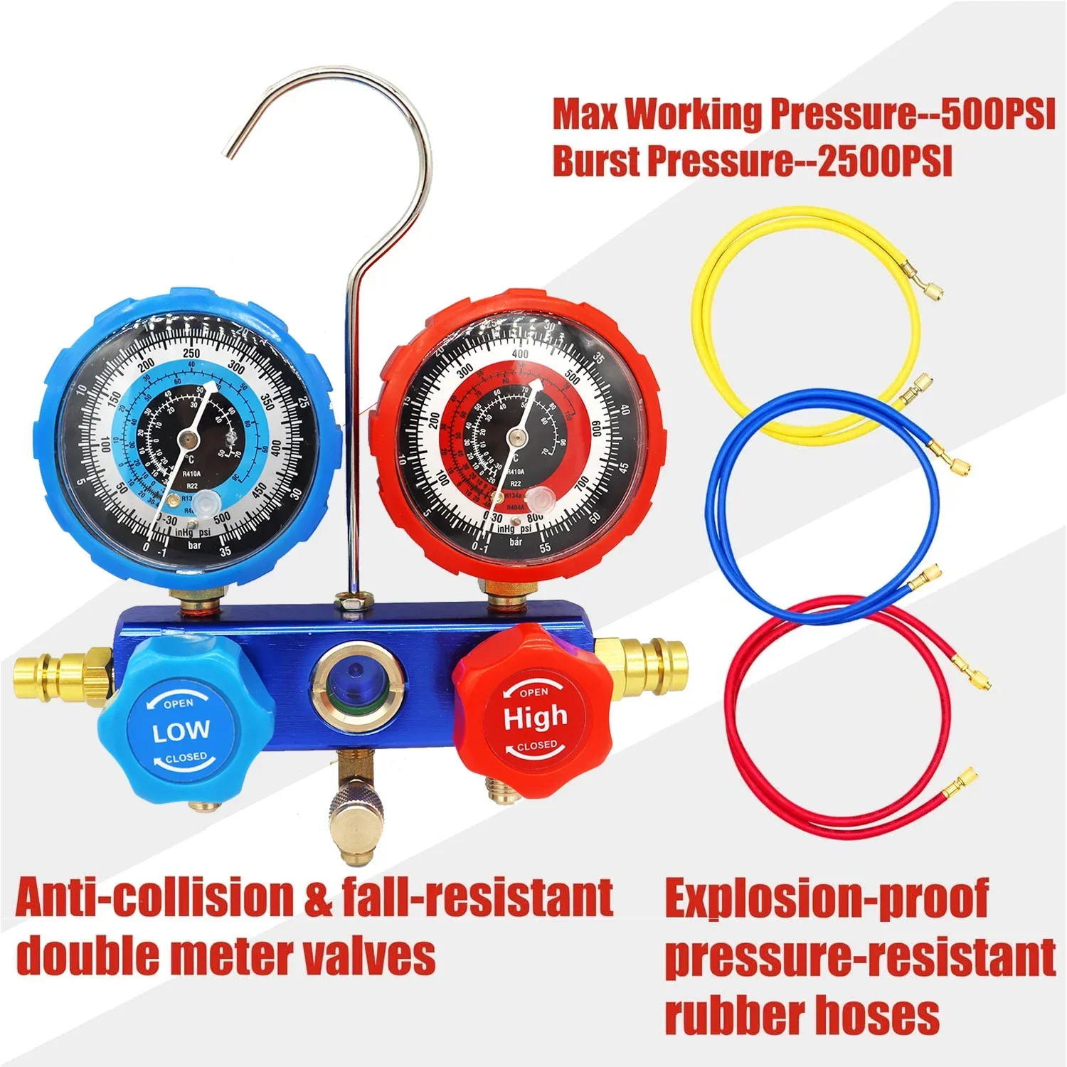 R134a refrigerant automobile fluoride meter refrigerant pressure gauge refrigerant double gauge valve air conditioner fluoride