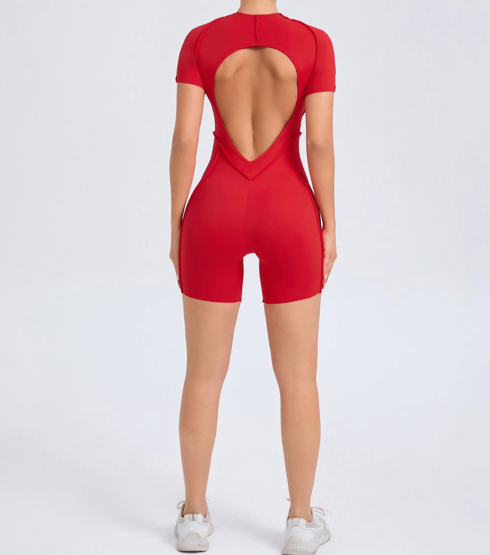 Women's 2024 New INS Network Red Same  Sexy Hollow Running Sports Bodysuit Hip Lift Fitness Yoga Pants