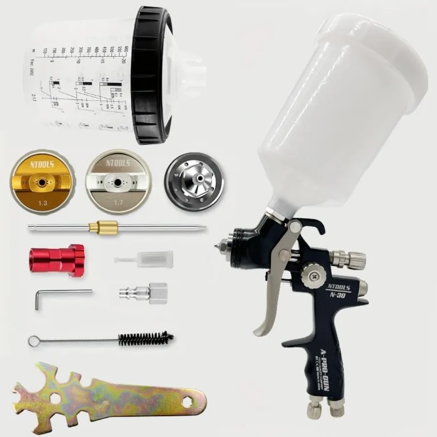 

Комплект автомобильного пистолета-распылителя воздушной краски с пистолетом-распылителем HVLP 1,3 мм и соплами 1,7 мм, крышкой иглы, одноразовой стаканчик объемом 600 куб.см для точных Ca