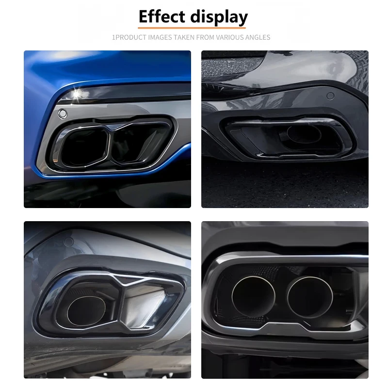 For BMW X5 X6 X7 G05 G06 G07 19-24 Exhaust Pipes Upgrade SUS304 Stainless Steel Muffler Nozzle & Tail Pipe Exhaust Tip Cover