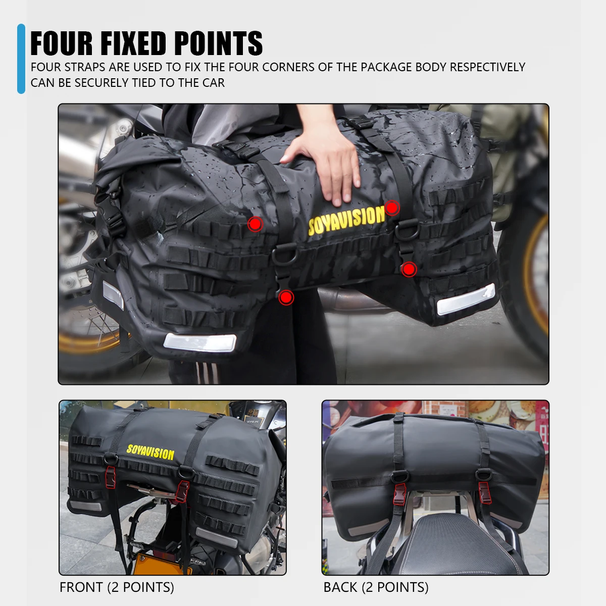 20L 50L 70L 100L 40L 66L Motorrad Wasserdichte Schwanz Tasche Reise Outdoor Trockenen Gepäck Roll Pack Tasche Motorrad Sitz Tasche – Detail 20