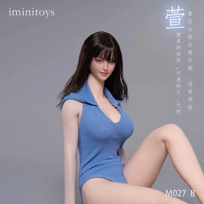 Vorverkauf Iminitoys 1/6 Skala M027 Weibliche Soldat Xuan Kopf Sculpt Modell Bewegliche Augen für 12'' Action Figur Körper Zubehör