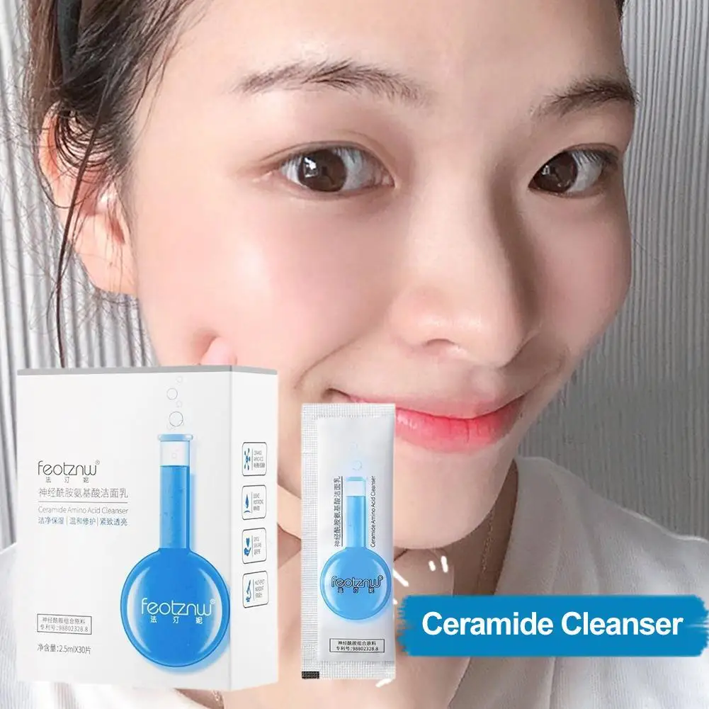 

New Ceramide Cleanser Facial Cleanser 2.5mlX30pcs Soothing Mild Sensitive Skin Moisturizing Amino Acid Facial Cleanser