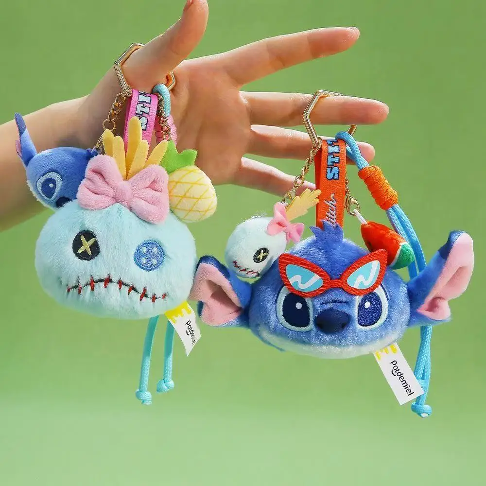Llavero Colgante Pequeño de Peluche Original Disney, Regalos de Navidad y Cumpleaños, Muñeco de Verano para la Playa, Colgante para Bolso de Pareja Stitch
