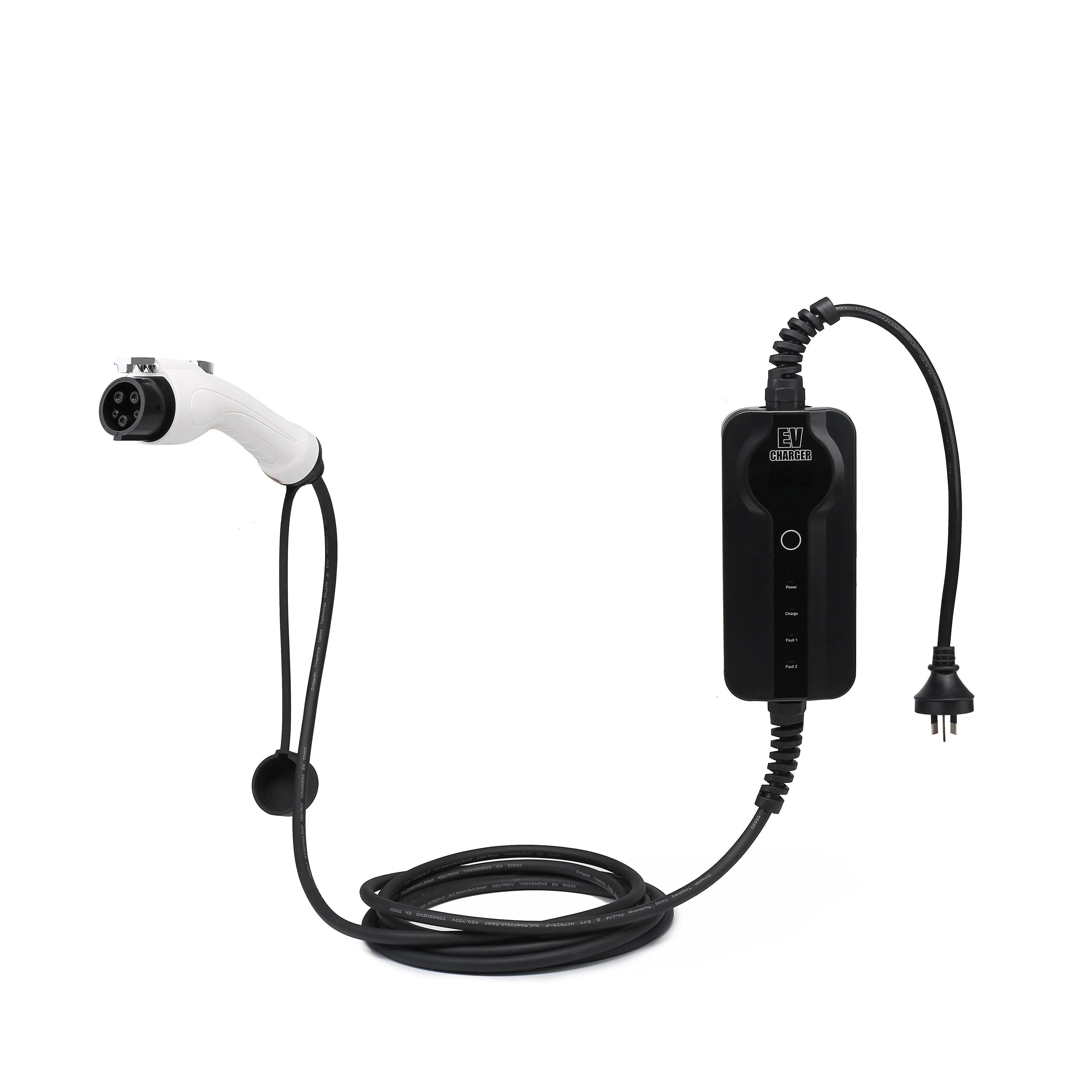 Elektroauto 16A 32A Mode2 EVSE Ladebox Level 2 Tragbares EV-Ladekabel Typ 1 Typ 2 auf Schuko-Stecker