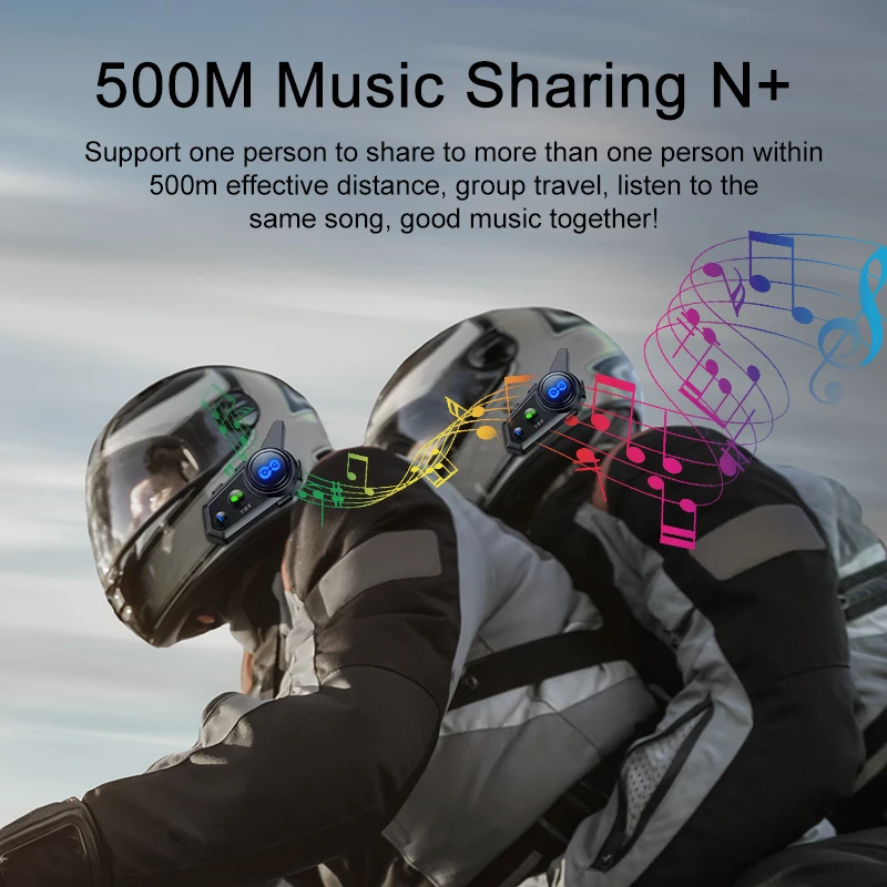Y8X  Music Sharing 500M BT Helmet Intercom Motorcycle