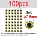100 piezas de oro de 7,5 mm