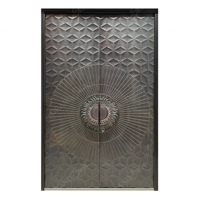 custom.Luxury Modern House Bullet Proof Design Exterior Armored Metal SecurityCast Aluminum Door