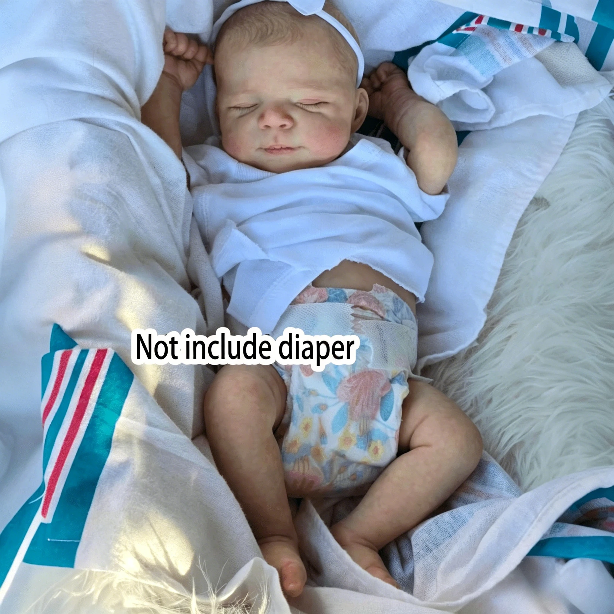 

BZDOLL 48cm 19inch Full Vinyl Reborn Doll, 3D Skin & Veins, Realistic Bath Toy for 3+ Kids Birthday Gift