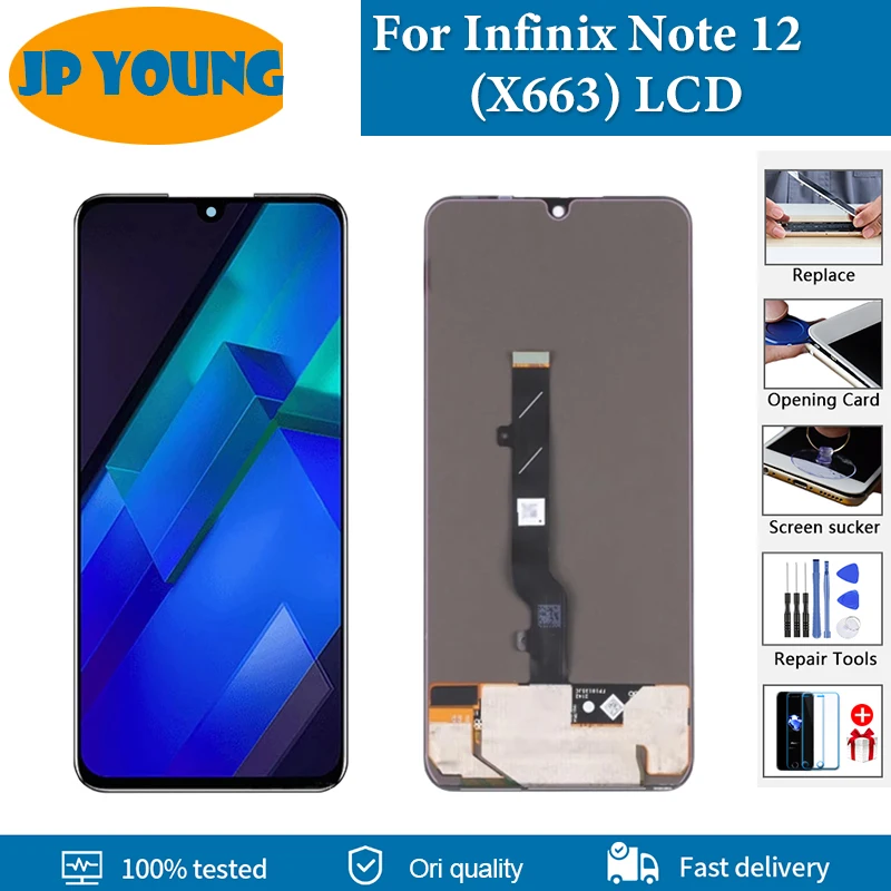 

ЖК-дисплей 6,7 ''AMOLED для Infinix Note 12, сенсорный экран для Infinix Note12 X663 X663C X663D, сменный дигитайзер в сборе