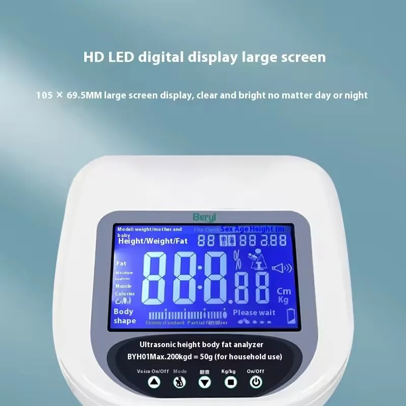 آلة تحليل تكوين الجسم بالكامل، محلل مقياس الوزن والارتفاع في صالة الألعاب الرياضية، مؤشر LED، نوع قابس الاتحاد الأفريقي لتحليل الدهون في جسم الإنسان #5