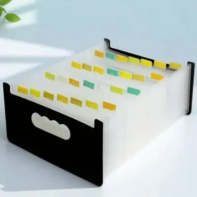 

A6 Mini Accordion Expanding Document Folder Portable File Organizer for Home Office Small Document Holder Waterproof Plastic