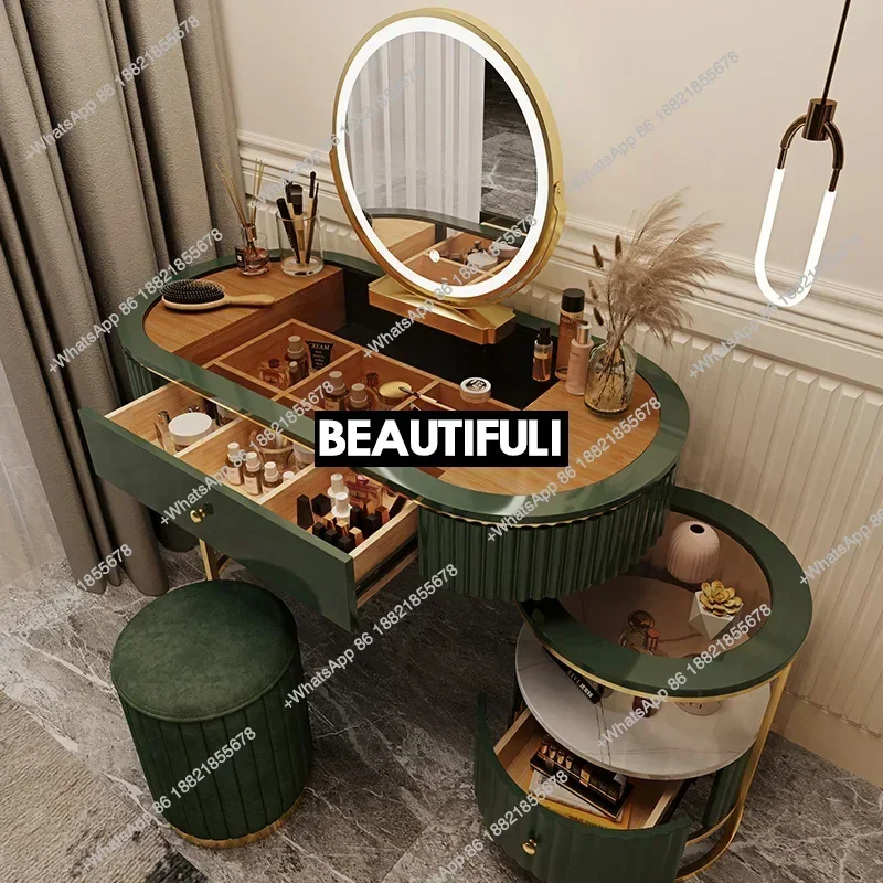 Luxury Charm Dressing Table Luxury Nordic Salon Drawer Nordic Dressing Table Mirror Chair Storage