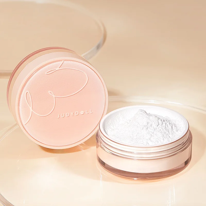 Judydoll Loose Powder Makeup Oil Control Transparent Finishing Powder Waterproof Cosmetic Face Setting With Puff