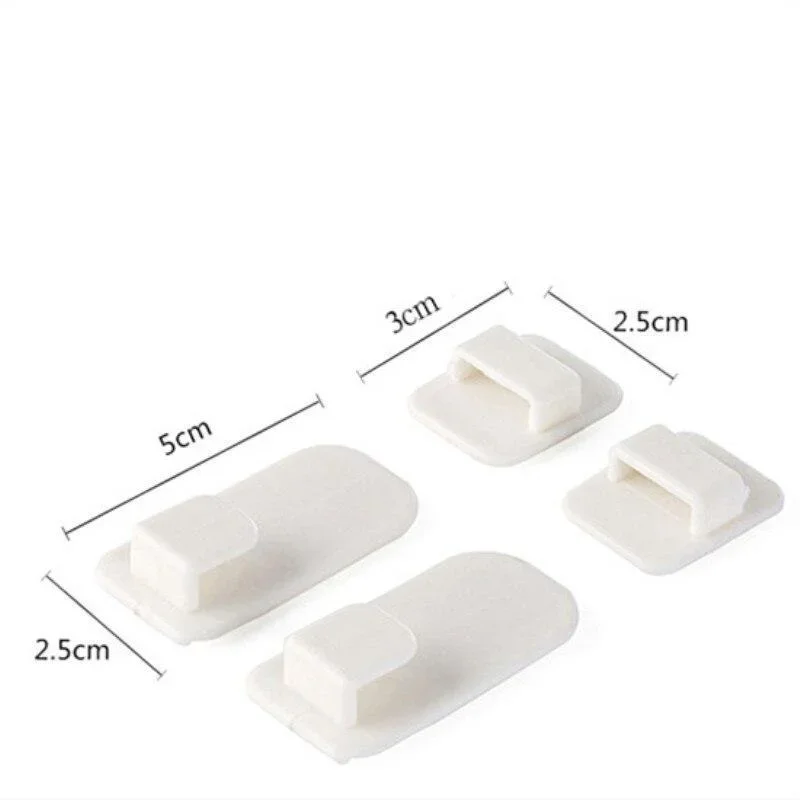 2 Pairs Sticky Hook Set For Air Conditioner TV Remote Control Strong Hanger Plastic Key Wall Racks Holder Home Organization