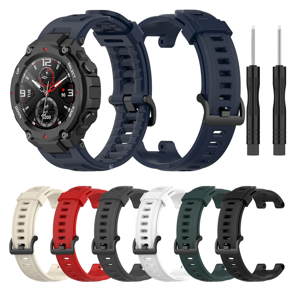 Wrist Strap For Huami Amazfit T rex T-Rex (A1918) Smartwatch Silicone Band Watchband Bracelet Correa With screwdriver